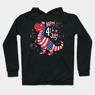 Happy Birthday America t-rex Hoodie